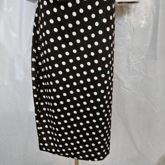 Oxiuly Retro Polka Dot Sheath Dress – Black & White – Peter Pan Collar – Size L - Picture 8 of 11